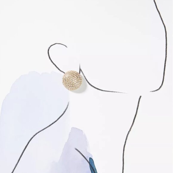 New! Anthropologie Silver Disco Ball Statement Earrings NWOT - Picture 3 of 4